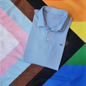 Vineyard Vines Men's Short Sleeve Sankaty Polo - Performance Stretch Blue Stripe
